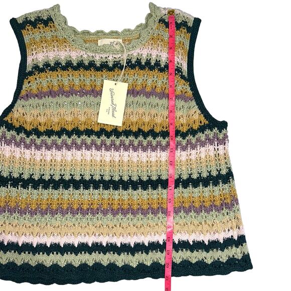 NWT Universal Thread Crochet Knit Green Multi Striped Sleeveless Top Size XXL - Picture 13 of 13